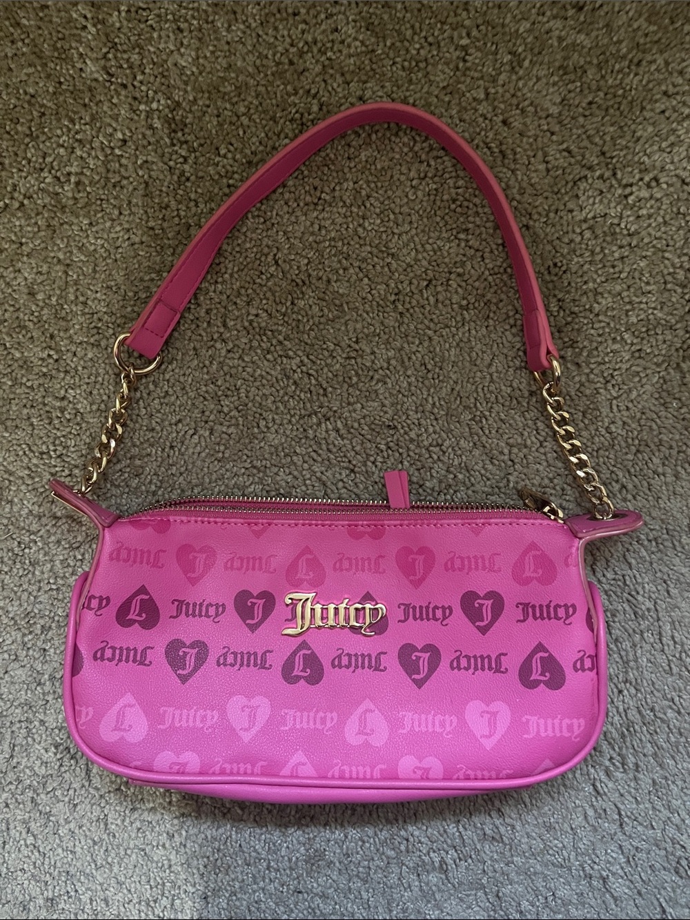 Juicy Couture Pink Mini Shoulder Bag with Gold Logo